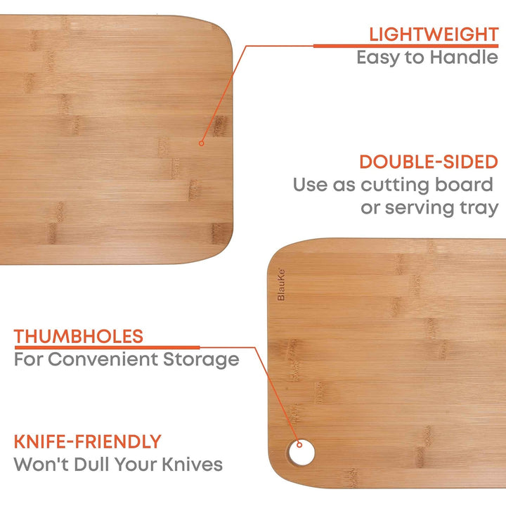 Bamboo Cutting Board Set of 3 Kitchen Wood Chopping Boards Sustainable Material Image 7