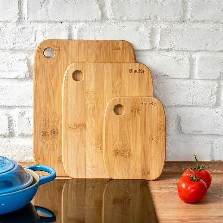 Bamboo Cutting Board Set of 3 Kitchen Wood Chopping Boards Sustainable Material Image 9