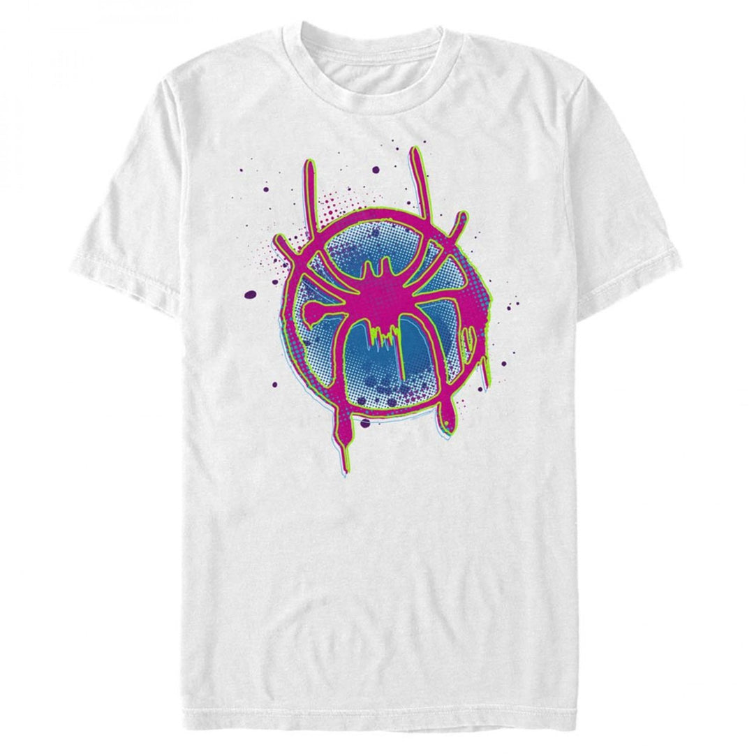 Spider-Man Into the Spider-Verse Neon Logo T-Shirt Image 1