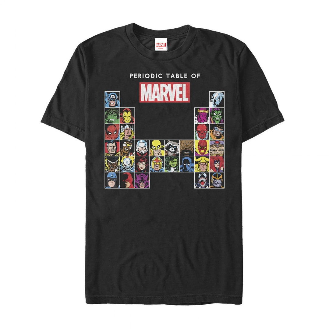 Marvel Periodic Table of Heroes T-Shirt Image 1