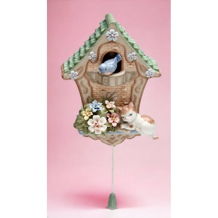 Ceramic Cat Music Box 4.9x3x6.4 Birdhouse Gift for Cat Image 2