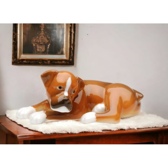 Ceramic Saint Bernard Dog Figurine 1 5/8"H Gift for Dog Lovers Image 1