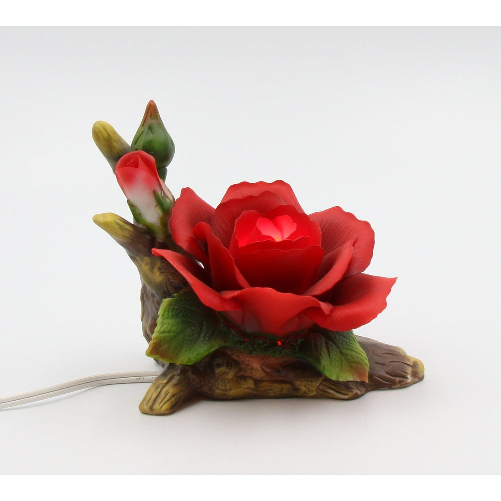 Ceramic Red Rose NightlightHome DcorBedroom DcorValentines Day DcorRomantic Dcor Image 2