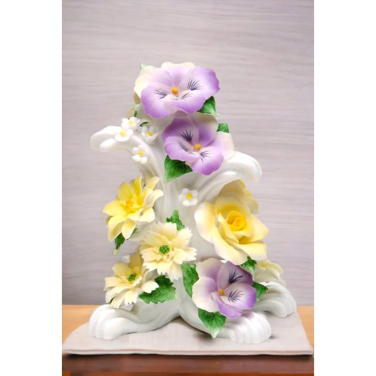 Ceramic Colorful Pansy Flowers Figurine Home D cor  , Image 2