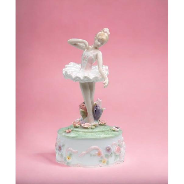 Ceramic Dancing Ballerina Music Box 4x4x7.5  Daughter Image 2