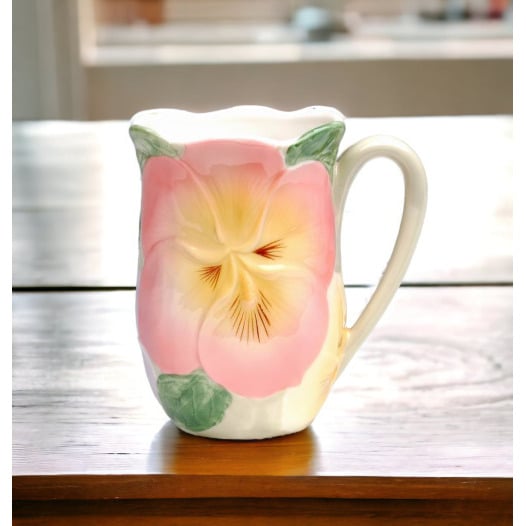 Ceramic Pansy Flower Mug 10oz  Mom Nature Image 1