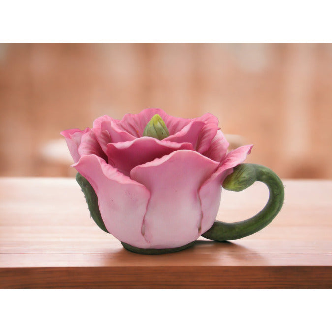 Ceramic Poppy Flower Teapot Figurine 4.75 Inches  Nature Image 1