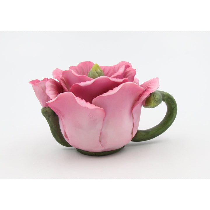 Ceramic Poppy Flower Teapot Figurine 4.75 Inches  Nature Image 2