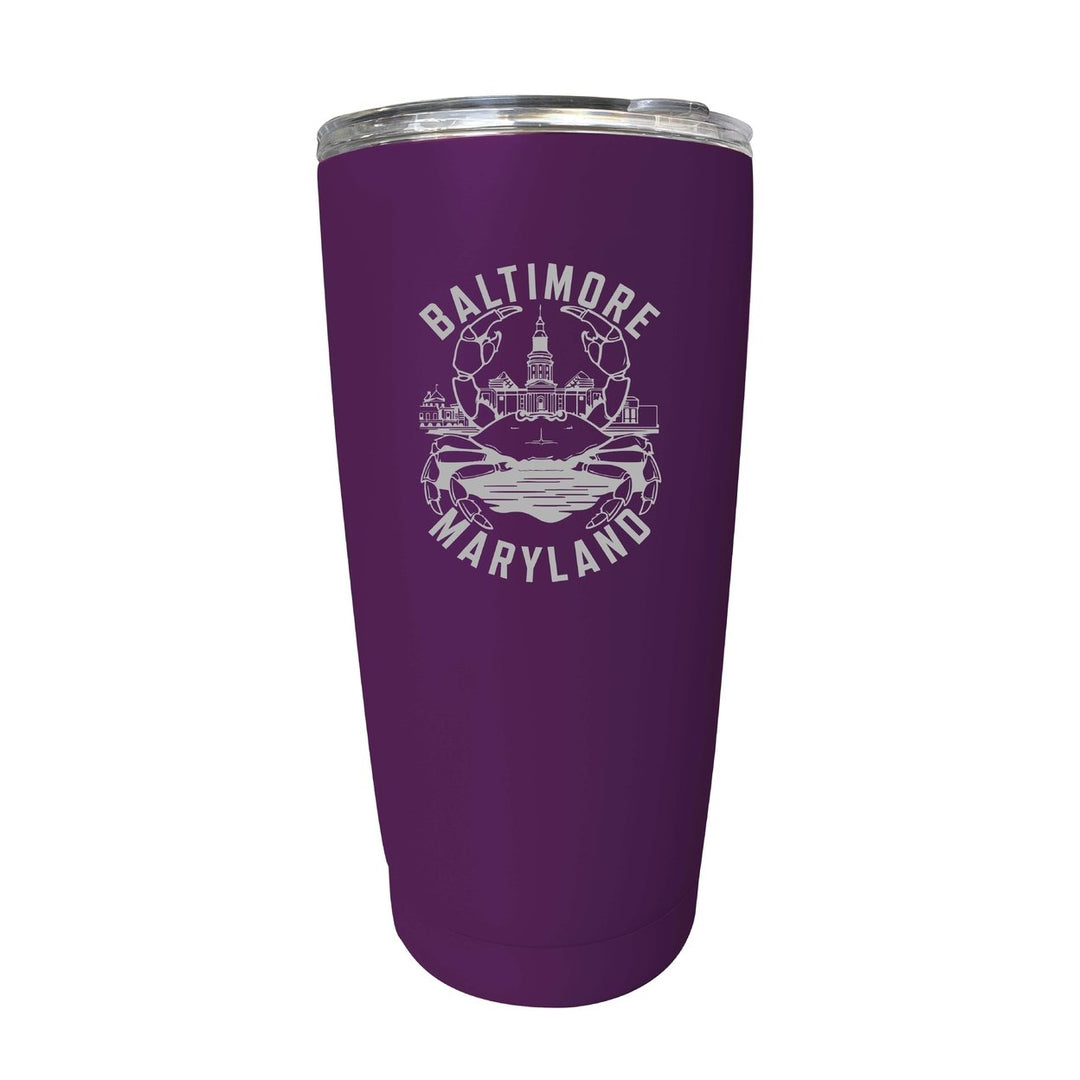 Baltimore Maryland A Souvenir 16 oz Engraved Insulated Tumbler Image 1