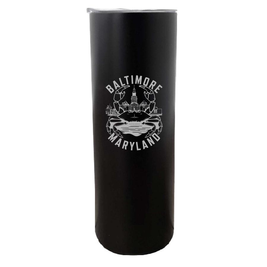 Baltimore Maryland A Souvenir 20 oz Engraved Insulated Skinny Tumbler Image 1