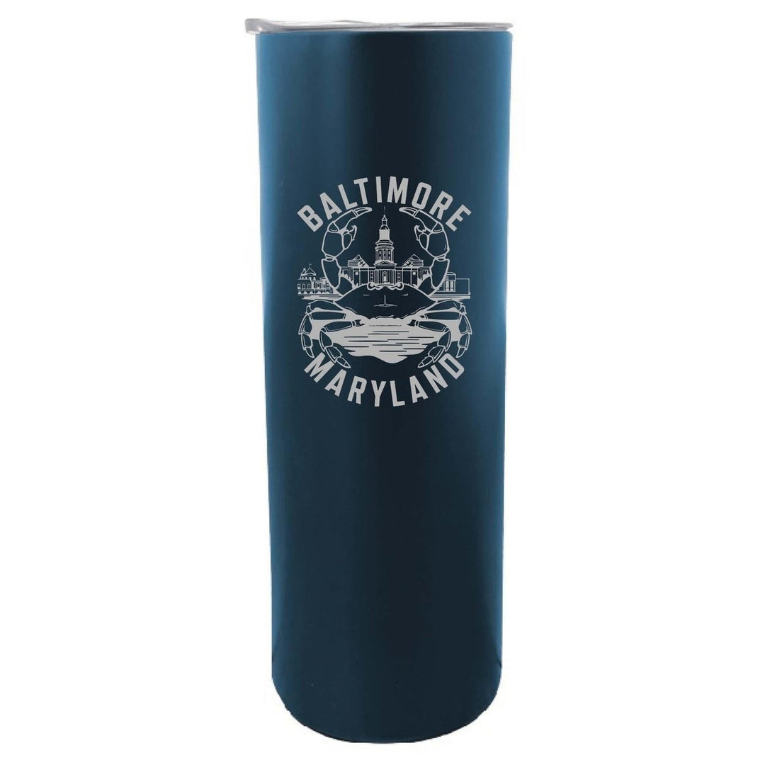 Baltimore Maryland A Souvenir 20 oz Engraved Insulated Skinny Tumbler Image 1