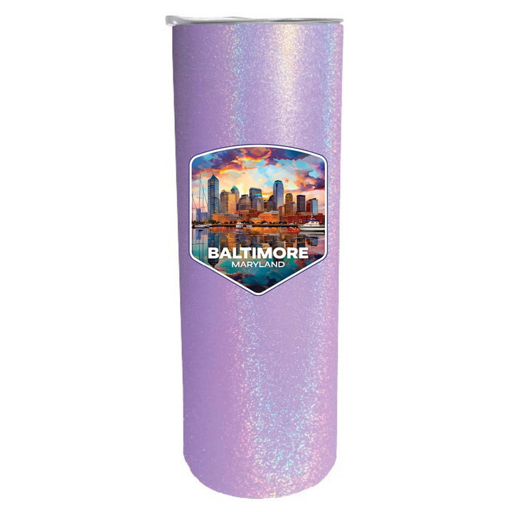 Baltimore Maryland A Souvenir 20 oz Insulated Skinny Tumbler Glitter Image 2