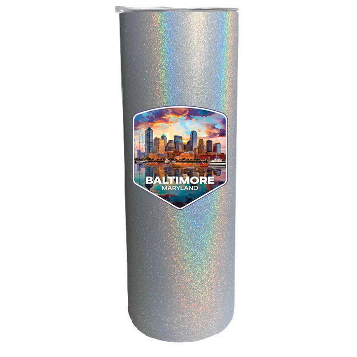 Baltimore Maryland A Souvenir 20 oz Insulated Skinny Tumbler Glitter Image 4