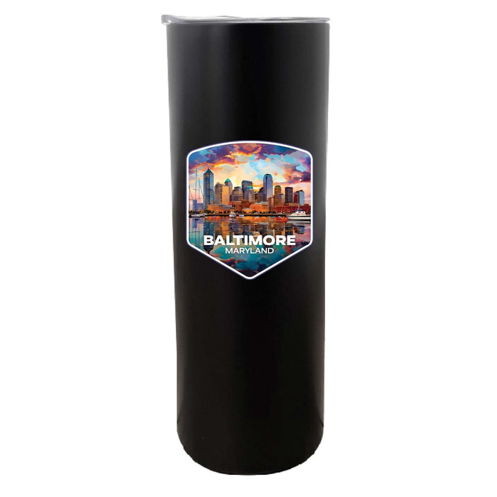 Baltimore Maryland A Souvenir 20 oz Insulated Skinny Tumbler Glitter Image 6