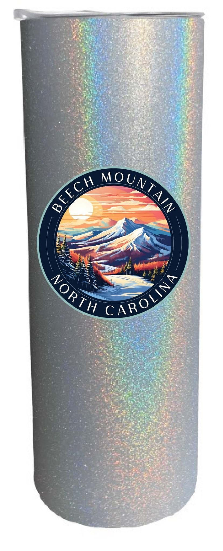 Beech Mountain North Carolina B Souvenir 20 oz Insulated Skinny Tumbler Glitter Image 1