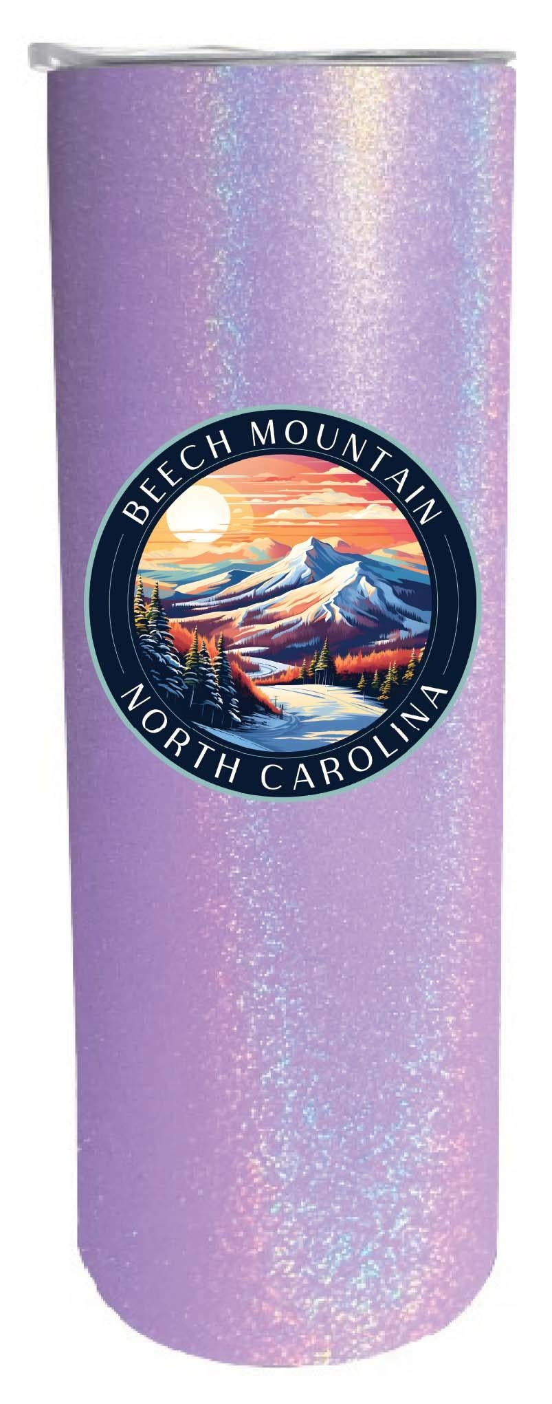 Beech Mountain North Carolina B Souvenir 20 oz Insulated Skinny Tumbler Glitter Image 2