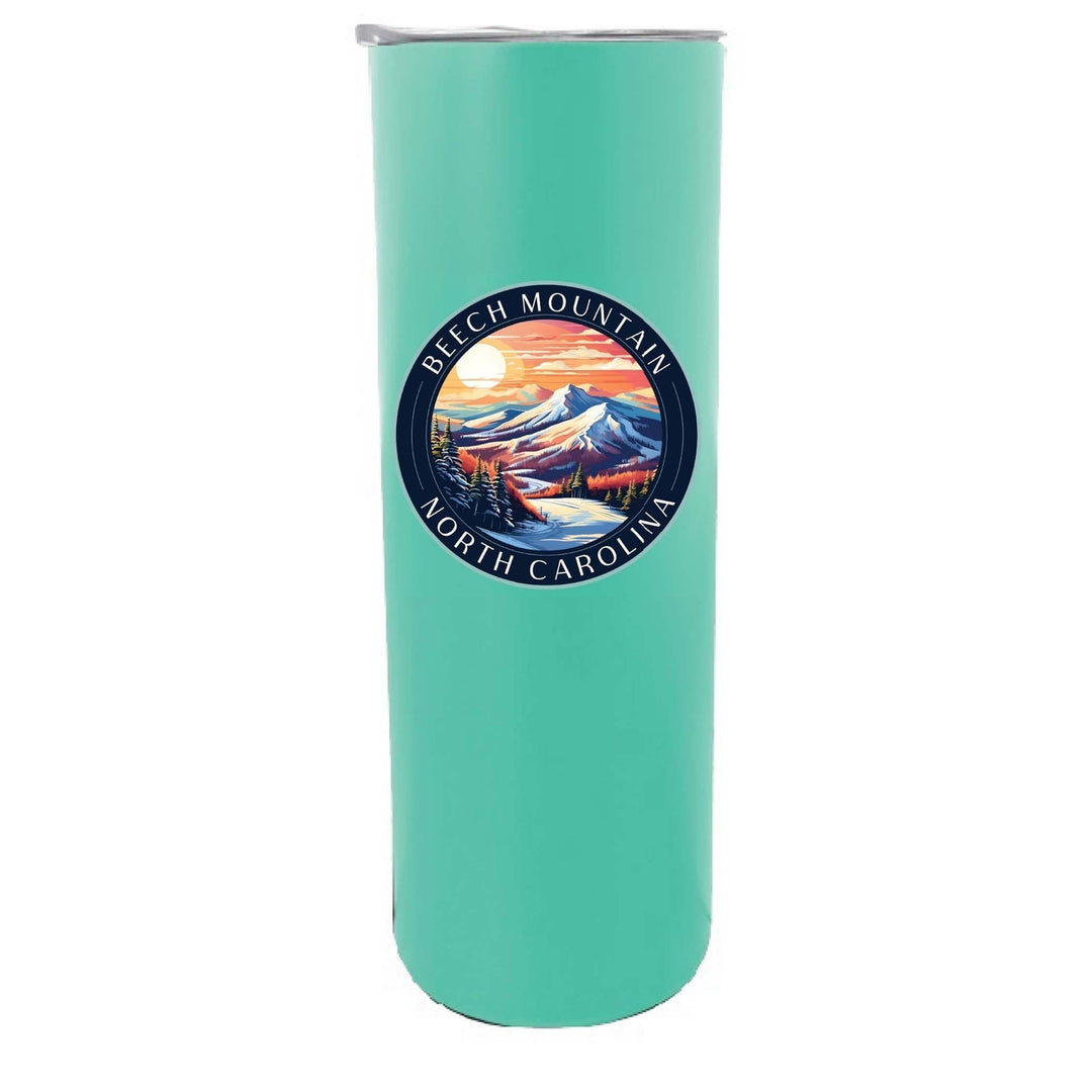 Beech Mountain North Carolina B Souvenir 20 oz Insulated Skinny Tumbler Glitter Image 3