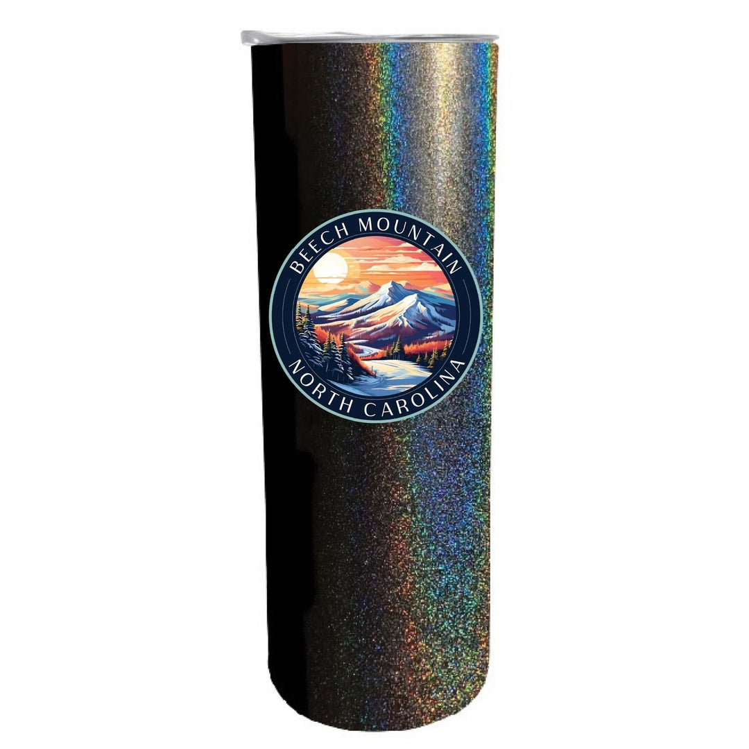 Beech Mountain North Carolina B Souvenir 20 oz Insulated Skinny Tumbler Glitter Image 4