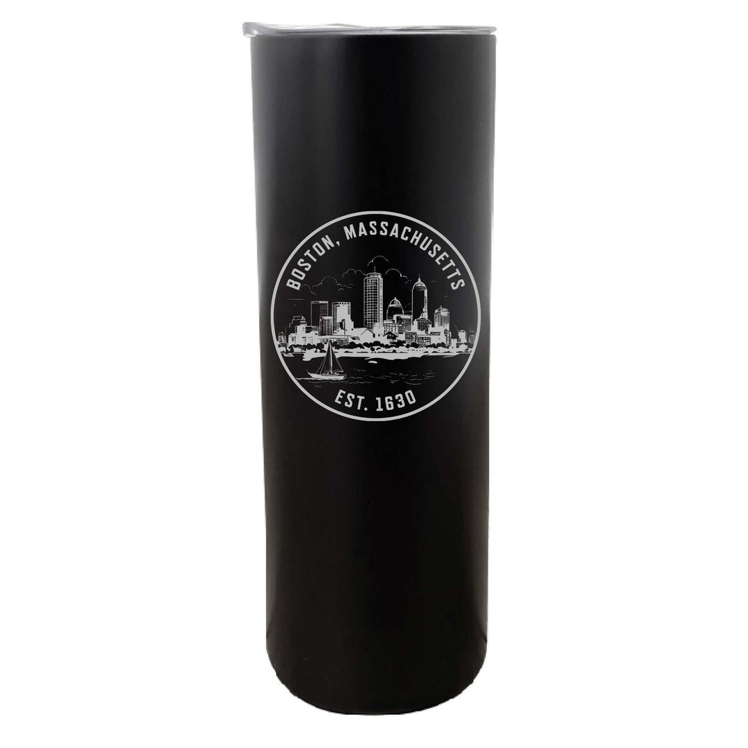 Boston Massachusetts Souvenir 20 oz Engraved Insulated Skinny Tumbler Image 2