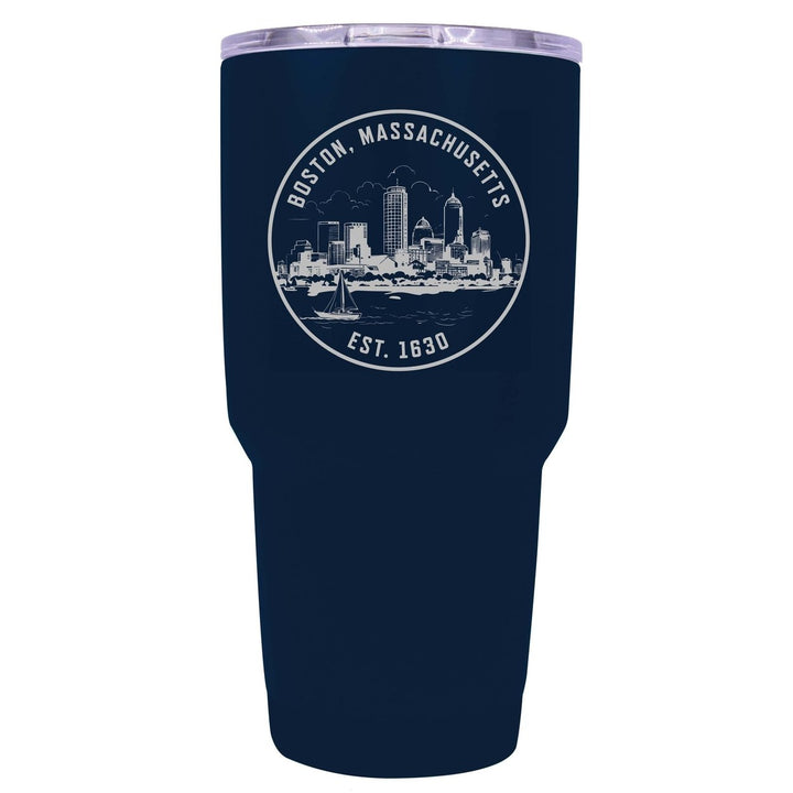 Boston Massachusetts Souvenir 24 oz Engraved Insulated Tumbler Image 1