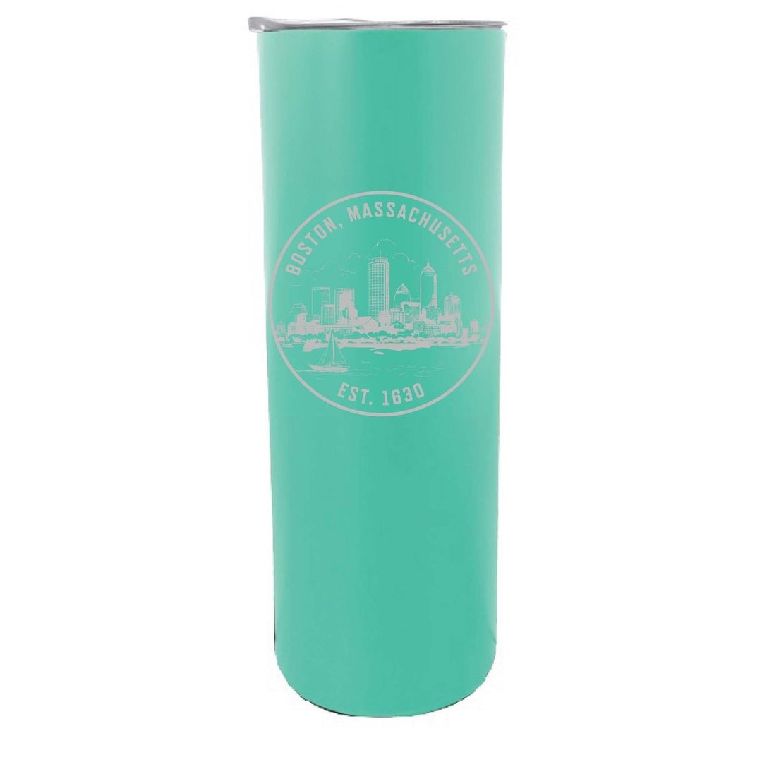 Boston Massachusetts Souvenir 20 oz Engraved Insulated Skinny Tumbler Image 4