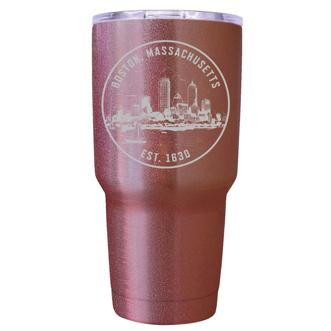 Boston Massachusetts Souvenir 24 oz Engraved Insulated Tumbler Image 3