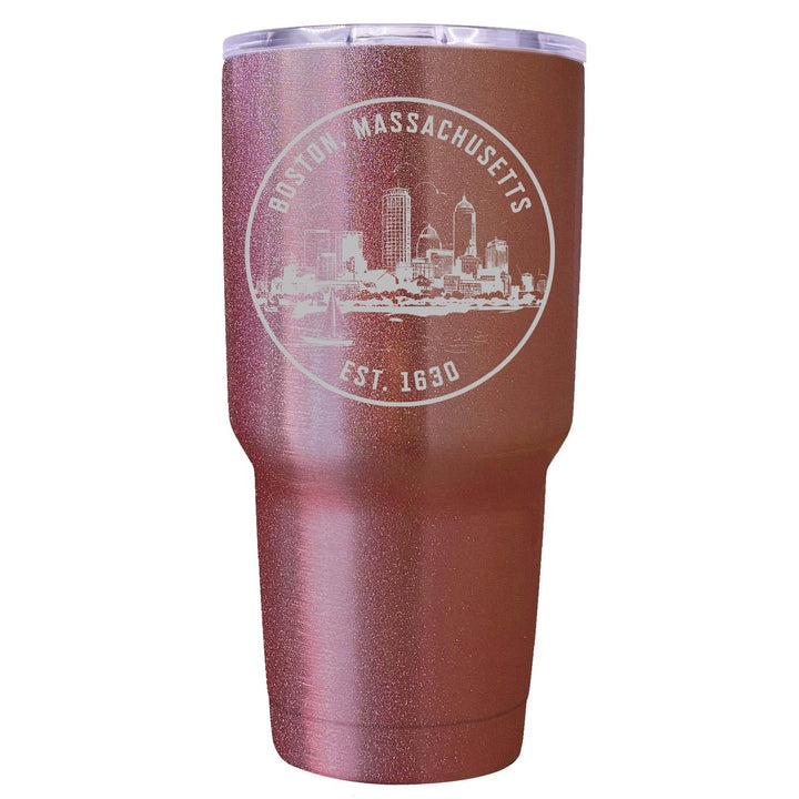 Boston Massachusetts Souvenir 24 oz Engraved Insulated Tumbler Image 1