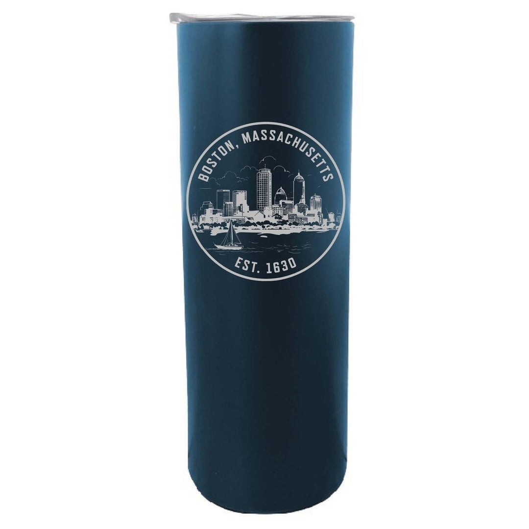 Boston Massachusetts Souvenir 20 oz Engraved Insulated Skinny Tumbler Image 4