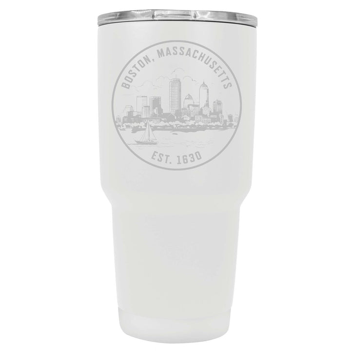 Boston Massachusetts Souvenir 24 oz Engraved Insulated Tumbler Image 1