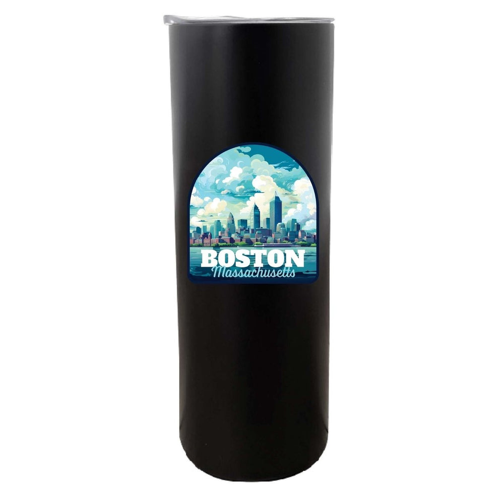 Boston Massachusetts A Souvenir 20 oz Insulated Skinny Tumbler Glitter Image 2