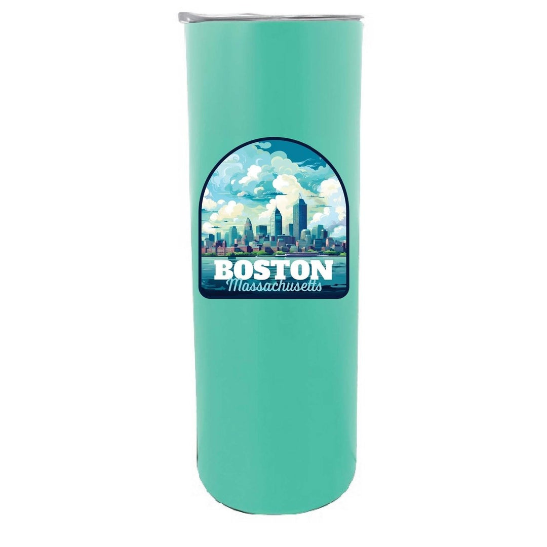 Boston Massachusetts A Souvenir 20 oz Insulated Skinny Tumbler Glitter Image 1