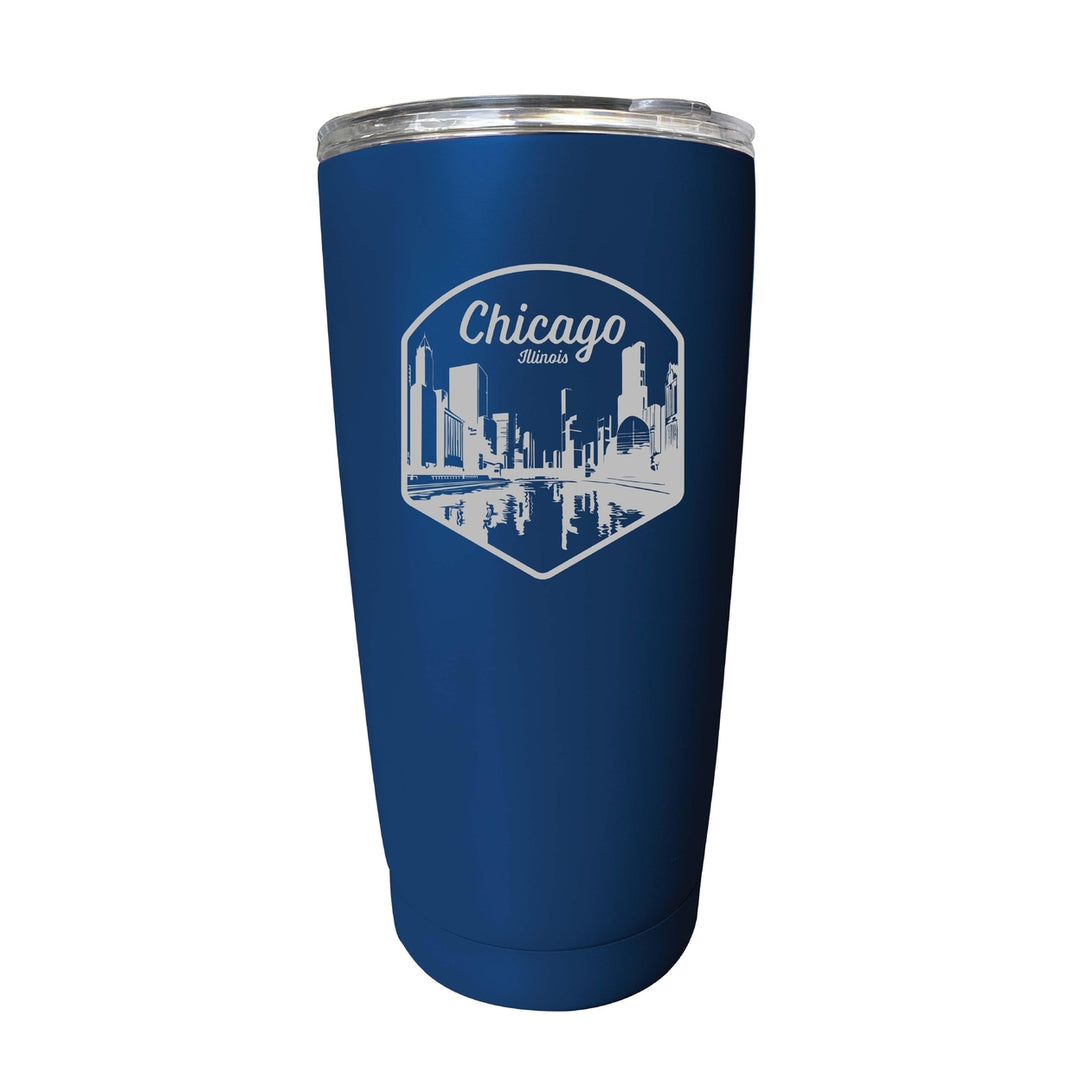 Chicago Illinois Souvenir 16 oz Engraved Insulated Tumbler Image 2