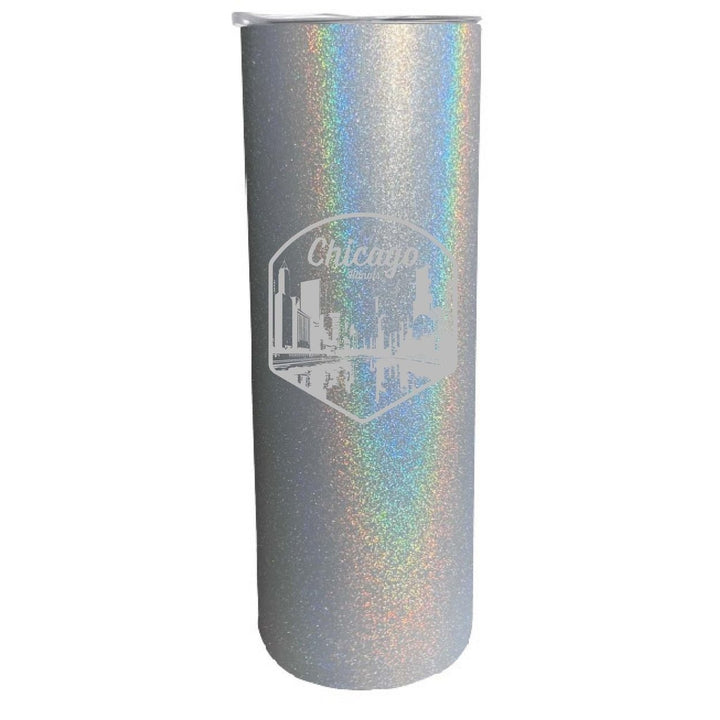 Chicago Illinois Souvenir 20 oz Engraved Insulated Skinny Tumbler Image 4