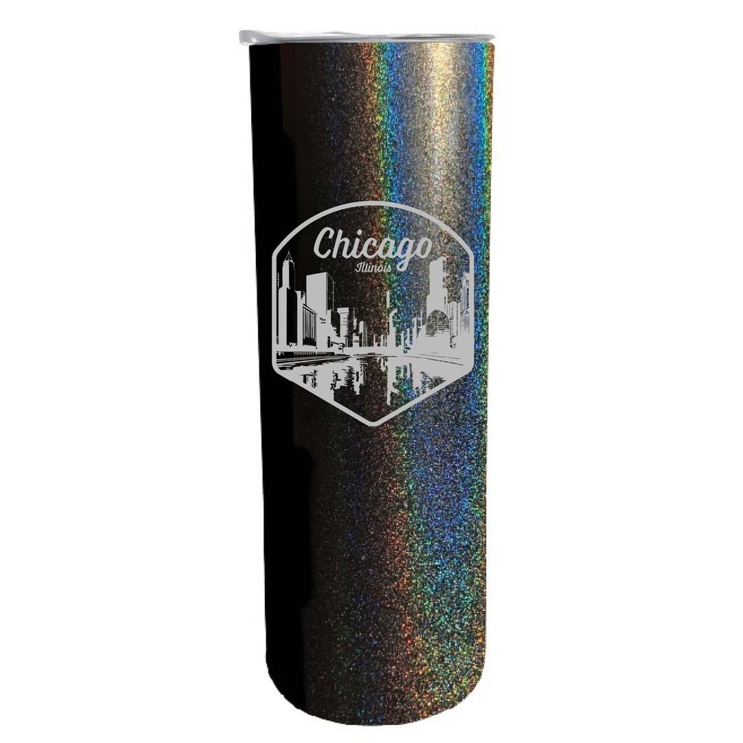 Chicago Illinois Souvenir 20 oz Engraved Insulated Skinny Tumbler Image 6