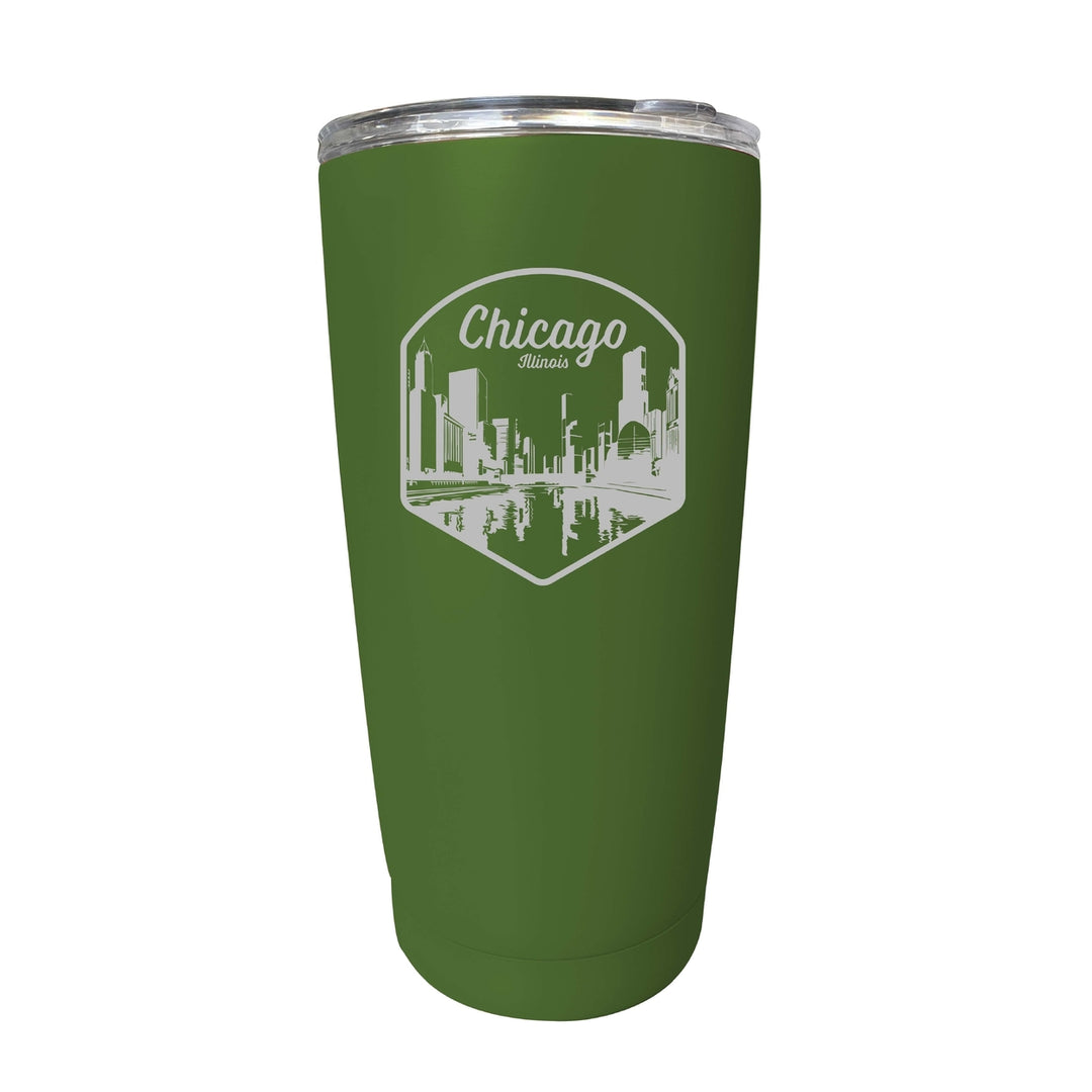 Chicago Illinois Souvenir 16 oz Engraved Insulated Tumbler Image 4