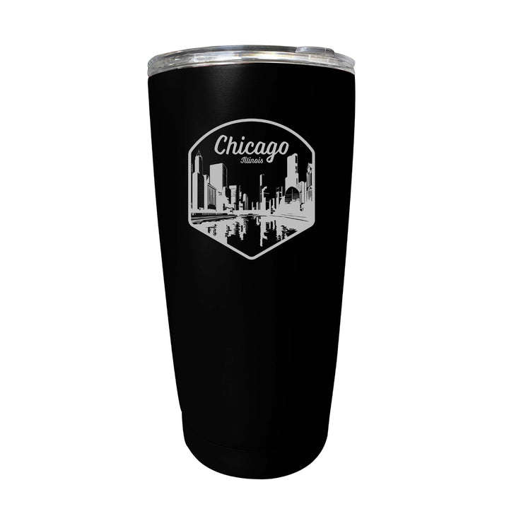 Chicago Illinois Souvenir 16 oz Engraved Insulated Tumbler Image 8