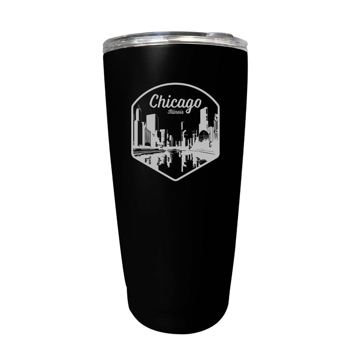 Chicago Illinois Souvenir 16 oz Engraved Insulated Tumbler Image 1