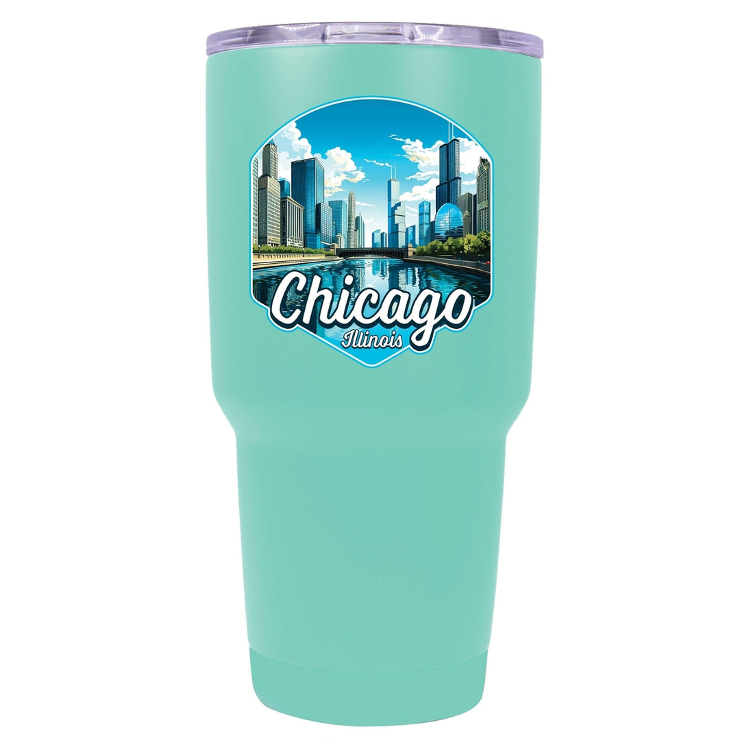 Chicago Illinois A Souvenir 24 oz Insulated Stainless Steel Tumbler Image 1