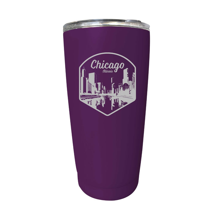 Chicago Illinois Souvenir 16 oz Engraved Insulated Tumbler Image 9