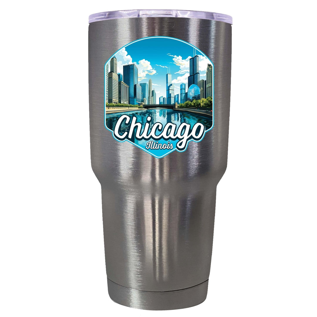 Chicago Illinois A Souvenir 24 oz Insulated Stainless Steel Tumbler Image 3