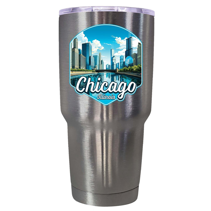 Chicago Illinois A Souvenir 24 oz Insulated Stainless Steel Tumbler Image 3