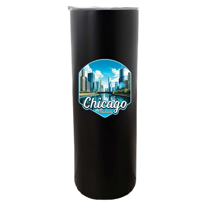 Chicago Illinois A Souvenir 20 oz Insulated Skinny Tumbler Image 2