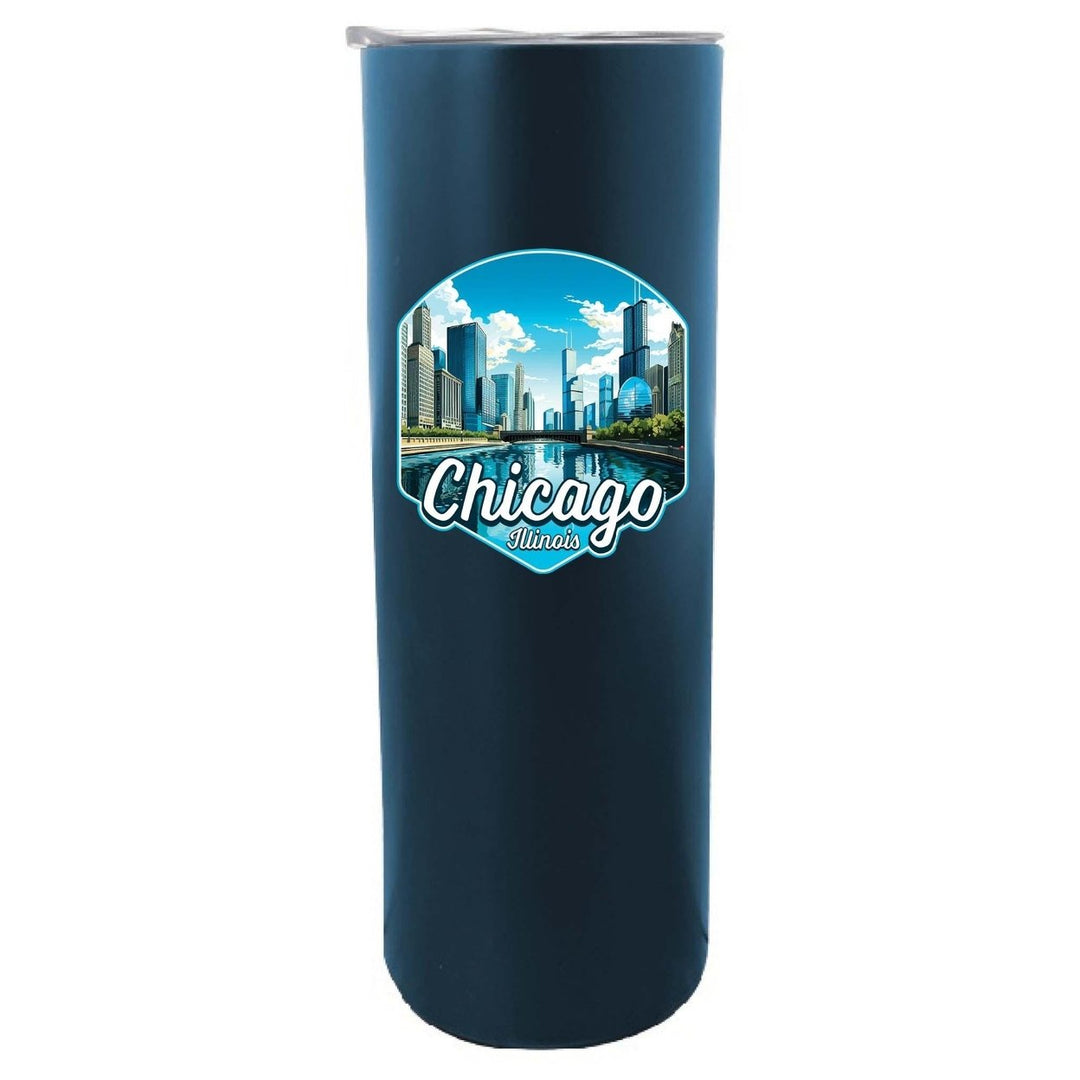 Chicago Illinois A Souvenir 20 oz Insulated Skinny Tumbler Image 3