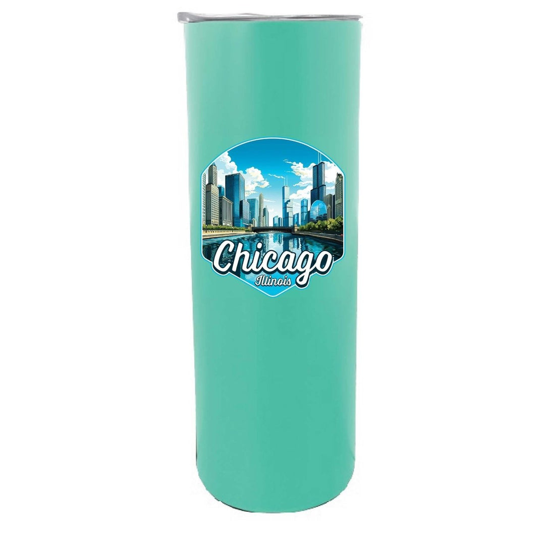 Chicago Illinois A Souvenir 20 oz Insulated Skinny Tumbler Image 4