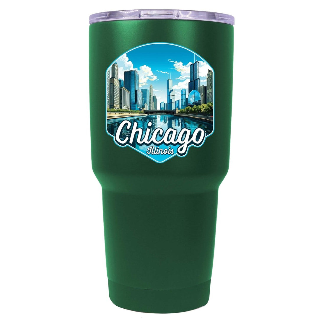 Chicago Illinois A Souvenir 24 oz Insulated Stainless Steel Tumbler Image 1