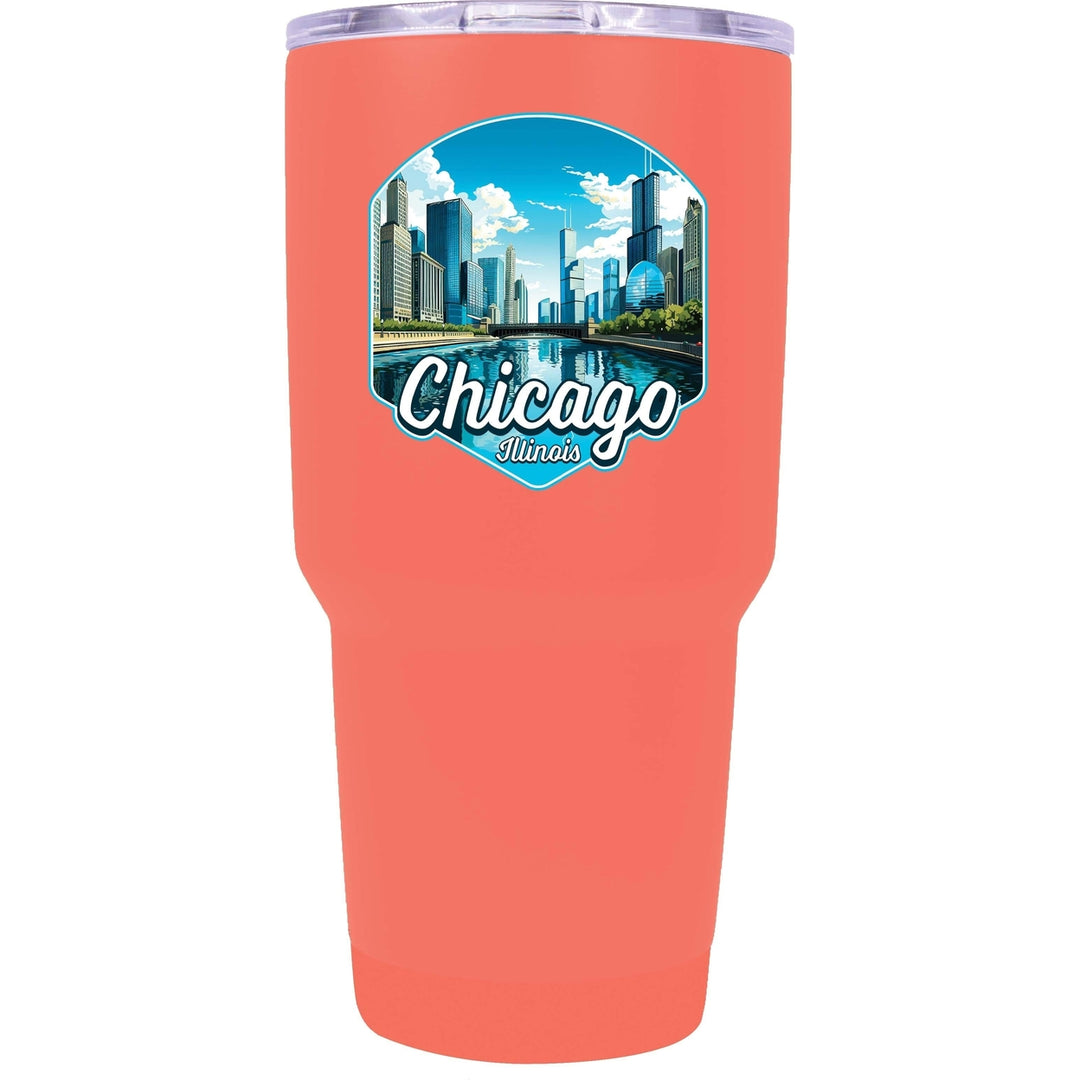 Chicago Illinois A Souvenir 24 oz Insulated Stainless Steel Tumbler Image 6