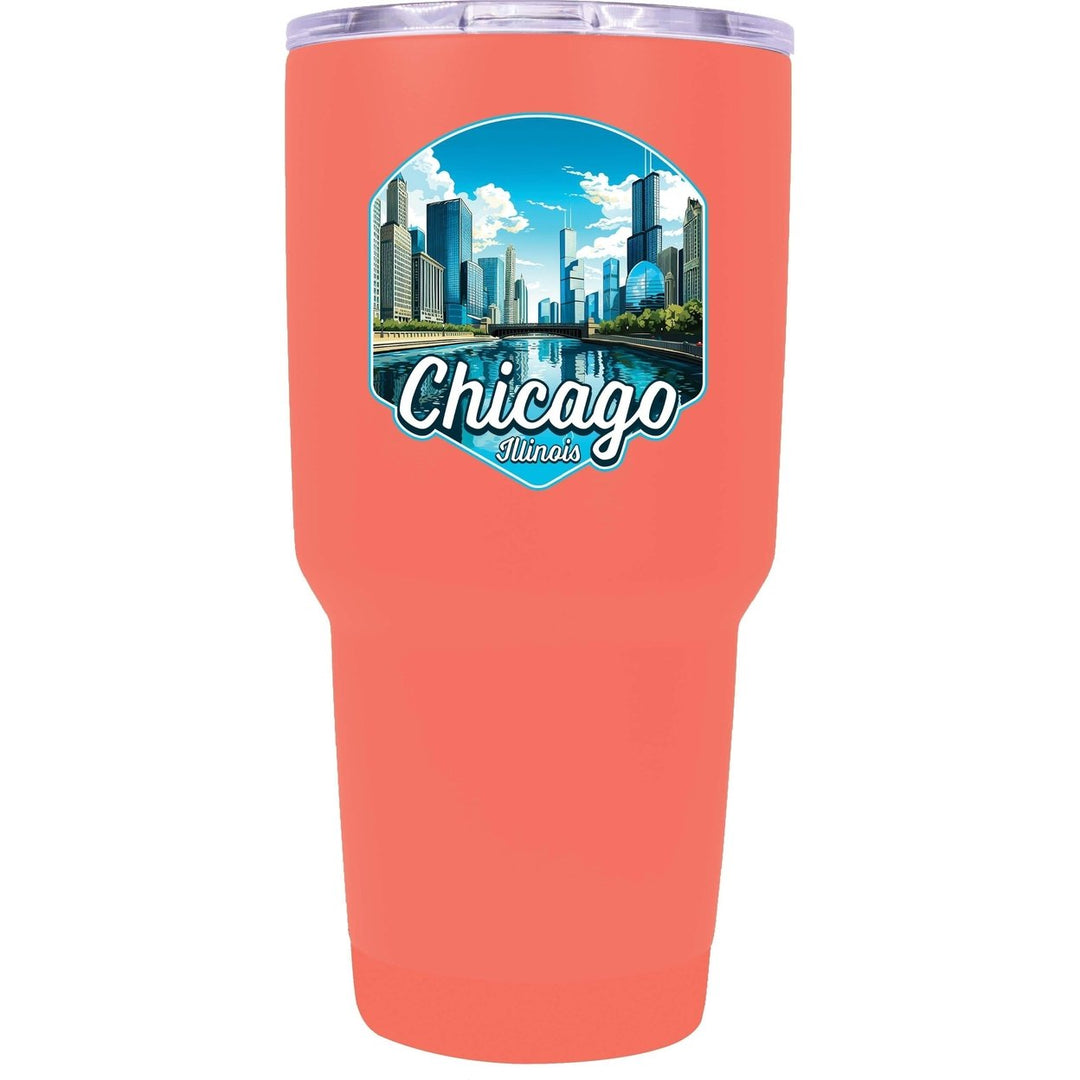 Chicago Illinois A Souvenir 24 oz Insulated Stainless Steel Tumbler Image 1