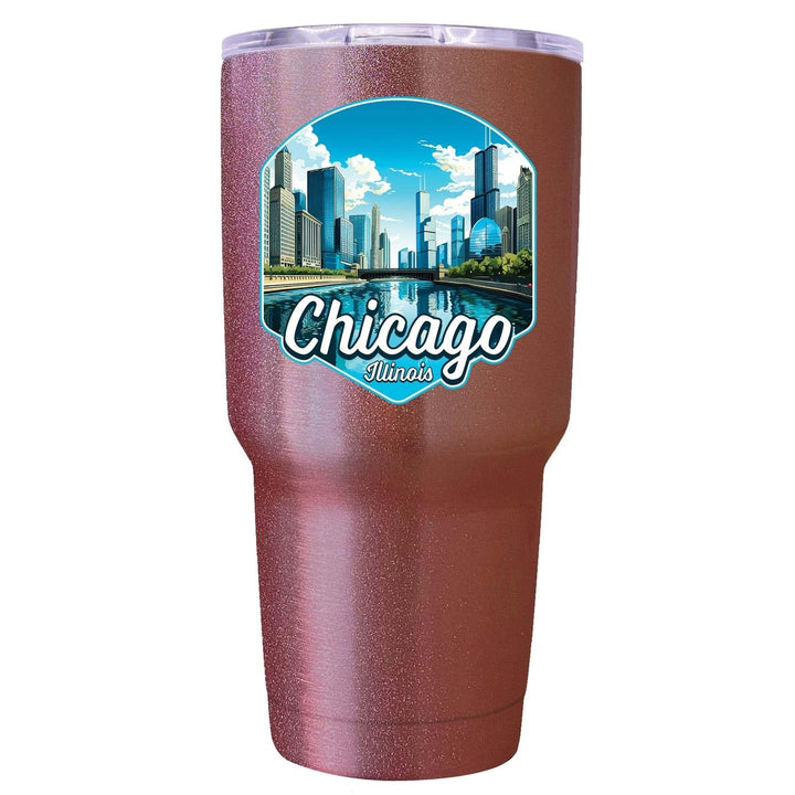 Chicago Illinois A Souvenir 24 oz Insulated Stainless Steel Tumbler Image 1