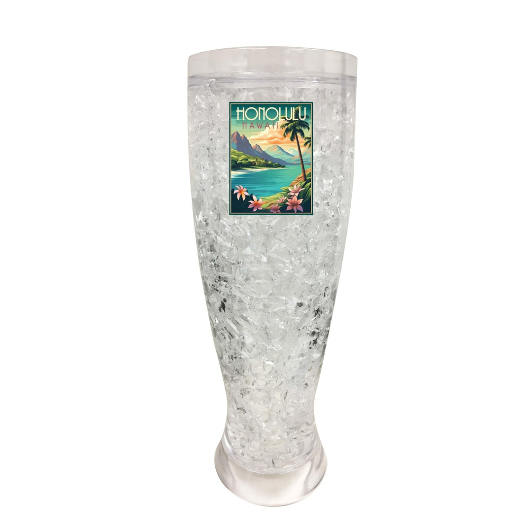 Honolulu Hawaii C Souvenir 16oz Broken Glass Frosty Mug Image 1