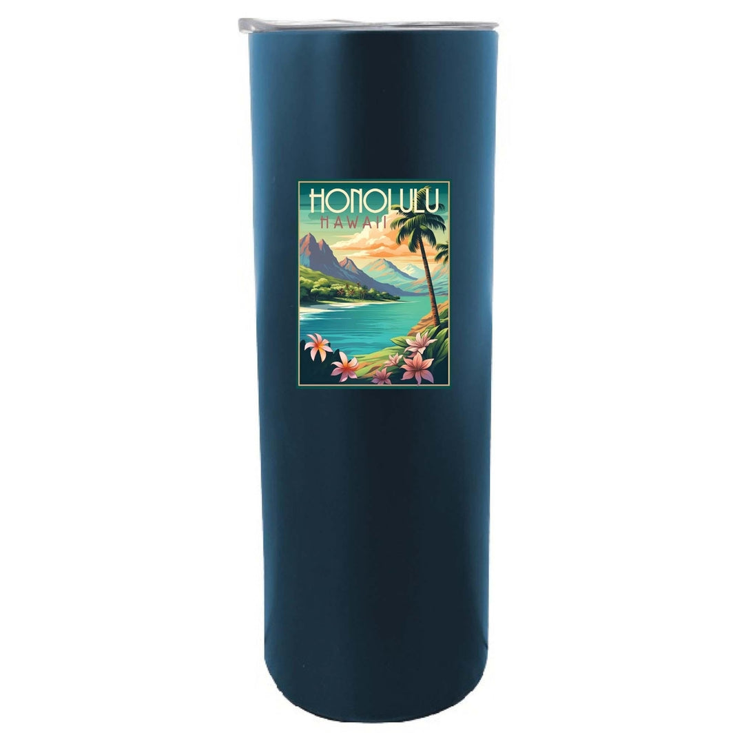 Honolulu Hawaii C Souvenir 20 oz Insulated Skinny Tumbler Image 2